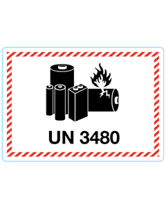 UN 3480 Lithium Battery Labels 105x74mm