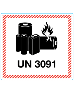 UN 3480 Lithium Battery Labels 120x110mm
