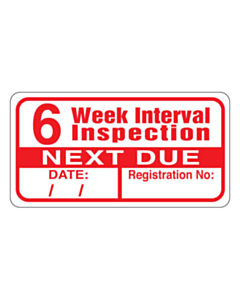 6 Week Interval Inspection Labels 63x33mm