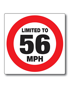 Limited to 56mph Stickers 