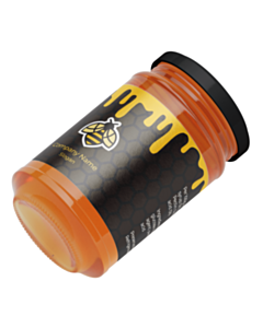Personalised Black Honeycomb 250g Honey Jar Wraparound Labels 225x60mm