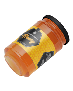 Personalised Yellow Honeycomb 250g Honey Jar Wraparound Labels 195x50mm