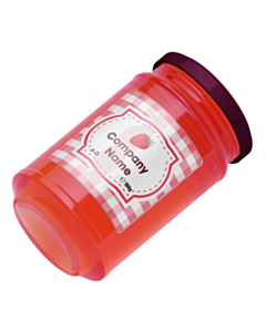 Personalised Gingham Strawberry Jam Jar Labels 50x50mm