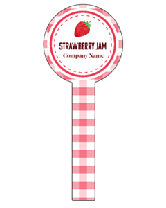 Personalised Gingham Strawberry Jam Jar Seal Labels