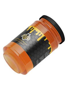 Personalised Black Honeycomb 250g Honey Jar Wraparound Labels 195x50mm