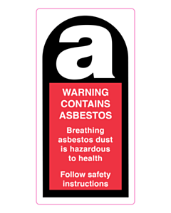 Warning Contains Asbestos Labels 75x150mm