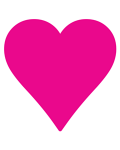 Neon Pink Heart Stickers 43x43mm