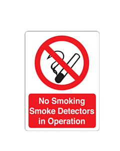 No Smoking Smoke Detectors In Operation Stickers 75x100mm