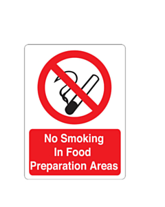 No Smoking In Food Preparation Areas Labels (75x100mm)