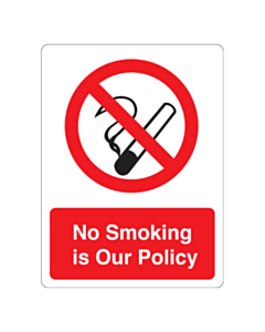 No Smoking Is Our Policy Labels (75x100mm)