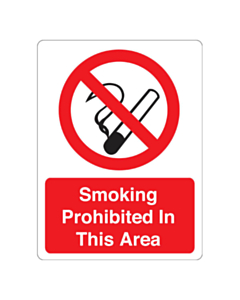 Smoking Is Prohibited Stickers 75x100mm