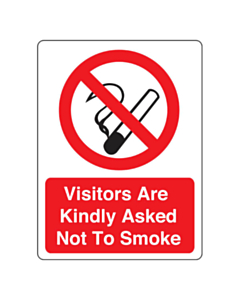 Visitors Are Kindly Asked Not To Smoke Labels (75x100mm)