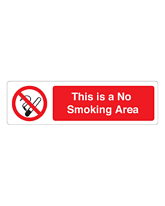 This Is A No Smoking Area Labels (150x43mm)