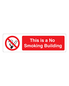 This Is A No Smoking Building Labels (150x43mm)