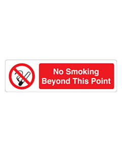 No Smoking Beyond This Point Labels (150x43mm)