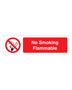 No Smoking Flammable Labels (150x43mm)