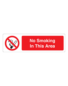 No Smoking In This Area Labels (150x43mm)