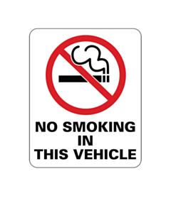 No Smoking In This Vehicle Window Stickers 40x50mm