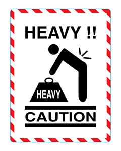 Caution Heavy Labels 75x100mm
