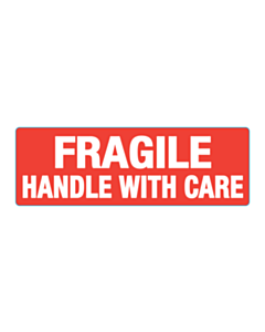 Red Fragile Handle with Care Labels 150x50mm