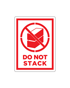 Red Do Not Stack Labels 75x100mm