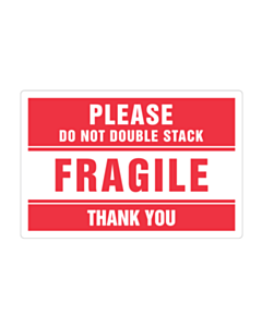 Fragile Do Not Double Stack Labels 150x100mm
