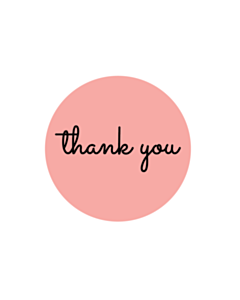 Pink Thank You Stickers 40mm