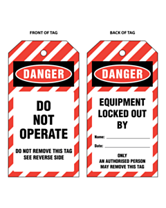 Do Not Operate Lockout Tags 134x67mm