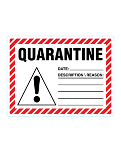 Quarantine Labels 100x75mm