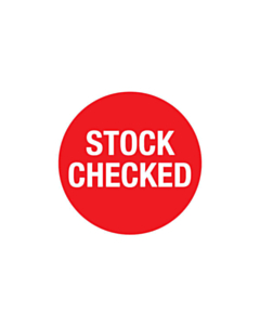 Red Stock Checked Labels 30mm