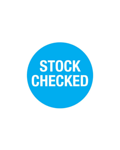 Blue Stock Checked Labels 30mm