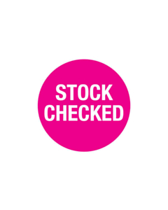 Magenta Stock Checked Labels 30mm