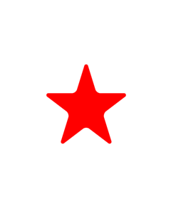Red Star Shaped Stickers 20mm