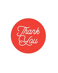 Red Thank You Stickers 40mm