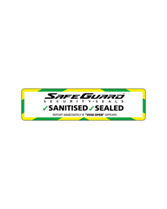 SafeGuard Sanitised / Sealed No Residue Seal Labels 100x25mm