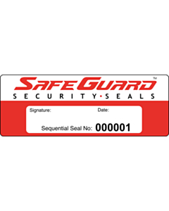 SafeGuard Numbered Security Seal Labels 122x45mm