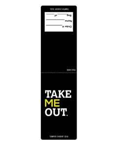 Take Me Out Takeaway Packaging Seal Labels 40x150mm