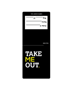Take Me Out Takeaway Packaging Seal Labels 50x120mm