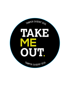 Take Me Out Takeaway Packaging Seal Labels 60mm