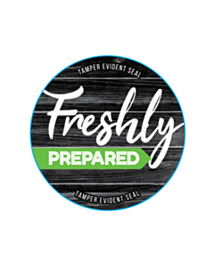 Freshly Prepared Takeaway Packaging Seal Labels 60mm