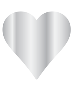 Silver Heart Stickers 43x43mm