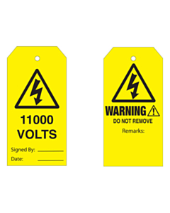 Warning Do Not Remove 11000 Volts Tag