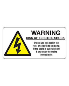 Risk of Electric Shock Labels