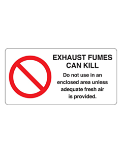 Exhaust Fumes Can Kill Labels 100x50mm