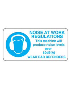 Noise at Work Regulations Labels 50x25mm
