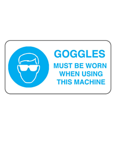 Goggles Must Be Worn Labels (50x25mm)