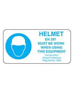 Helmet Must Be Worn Labels (50x25mm)