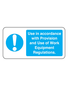 Work Equipment Regulations Labels 50x25mm