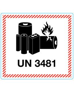 UN 3481 Lithium Battery Labels 120x110mm