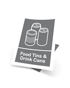 Food Tins & Cans Recycling Bin Sticker 148x210mm